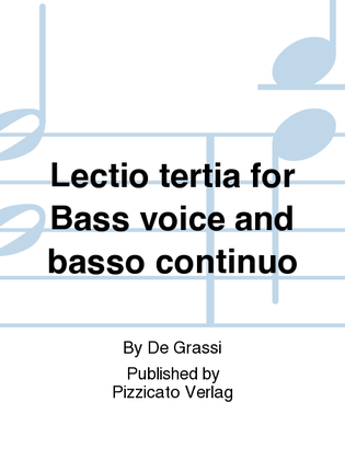 Lectio tertia for Bass voice and basso continuo