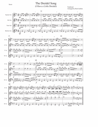 The Driedel Song for Saxophone Quartet (SATB)