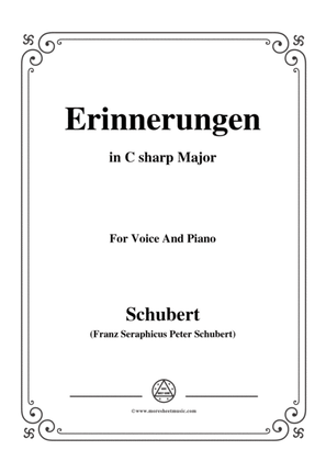 Schubert-Erinnerungen in C sharp Major,for voice and piano