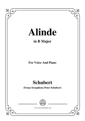 Schubert-Alinde,in B Major,Op.81,No.1,for Voice and Piano