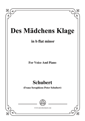 Schubert-Des Mädchens Klage,in b flat minor,Op.8,No.3,for Voice and Piano