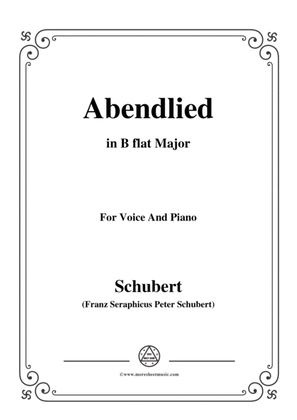 Schubert-Abendlied (Claudius),in B flat Major,for Voice and Piano
