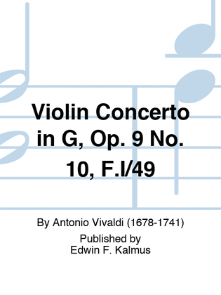 Violin Concerto in G, Op. 9 No. 10, F.I/49