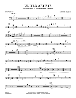 United Artists (Fanfare Overture for Winds, Brass and Percussion) - String Bass