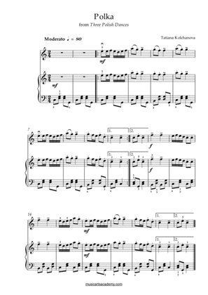 Polka from Three Polish Dances, Violin & Piano duet, both intermediate level