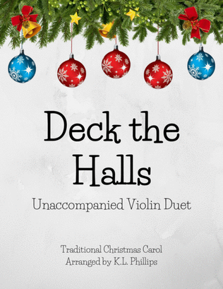 Deck the Halls - Unaccompanied Violin Duet