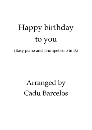 Happy Birthday to you Easy Piano and Trumpet Bb - solo