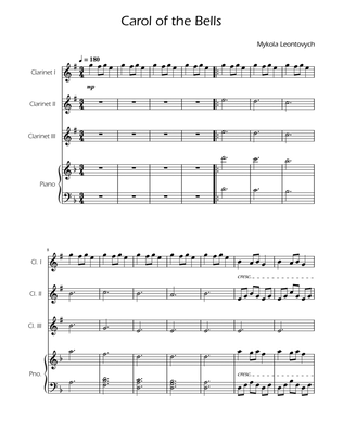 Carol of the Bells - Clarinet Trio w/ Piano